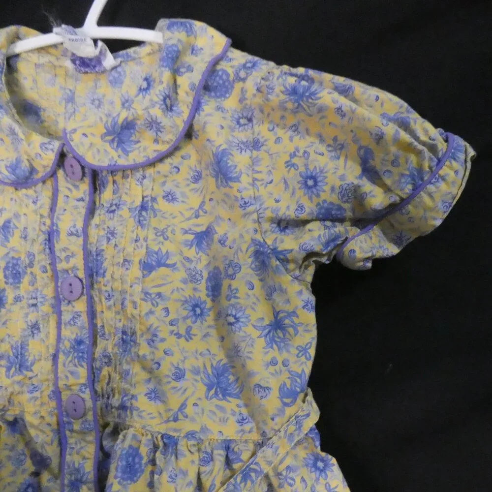 CORNELLOKI | size 3/4 | Vintage Floral Button-Up Dress | Pockets | Short Sleeves - Picture 5 of 16